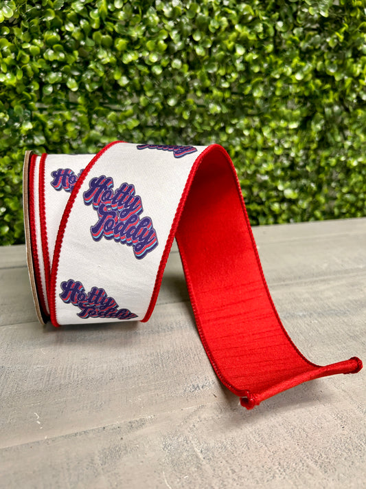 2.5 Inch By 10 Yard Hotty Toddy Fused Dupioni Backed Wired Edge Ribbon