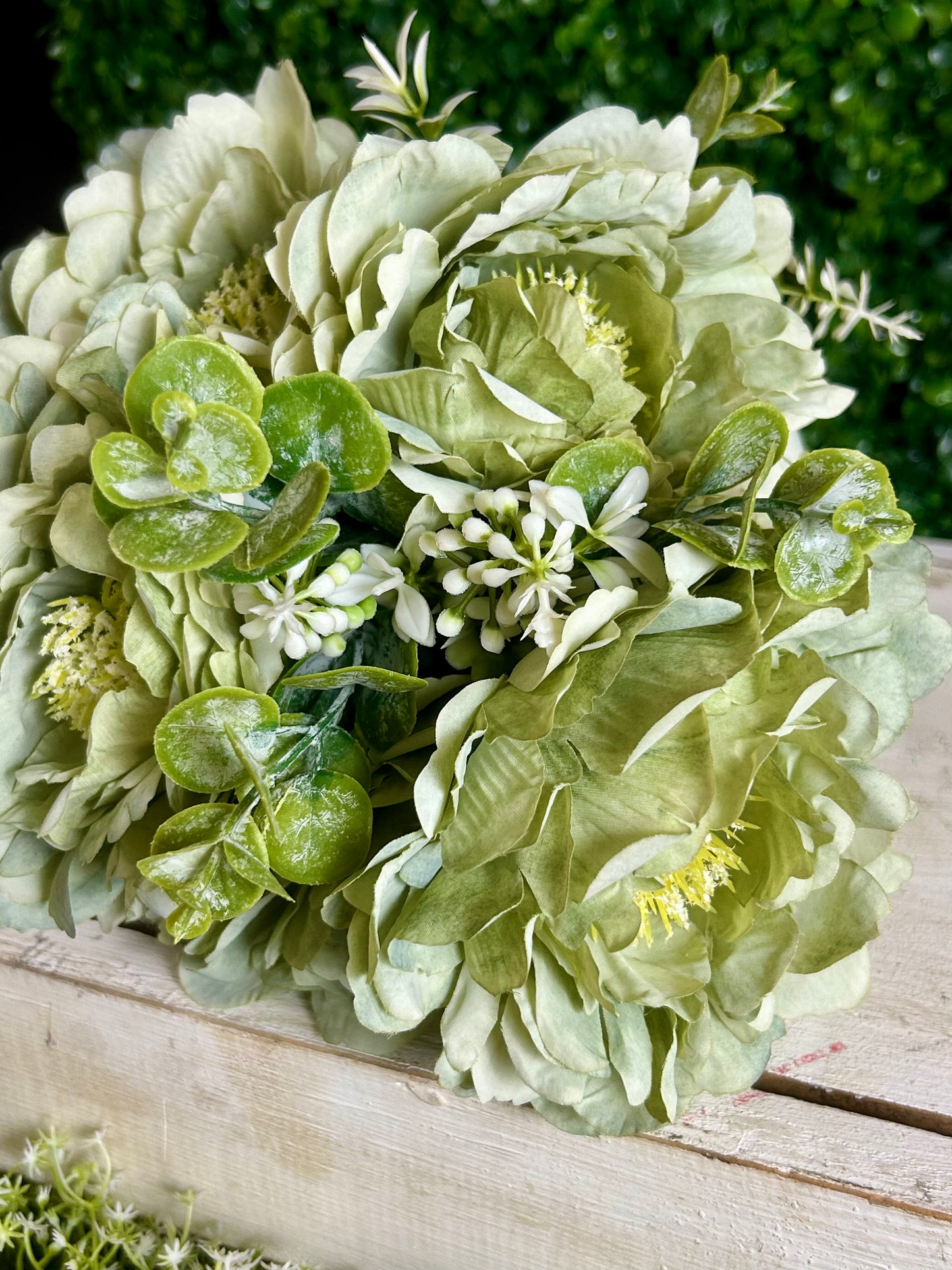 21 Inch Sage Green Peony Bush