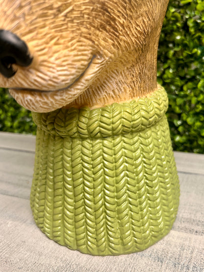 13.5 Inch Deer With Glasses Tabletop Planter Or Vase