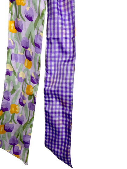 D. Stevens 4 Inch By 56 Inch Poplin Lavender And Yellow Watercolor Tulip Wreath Sash