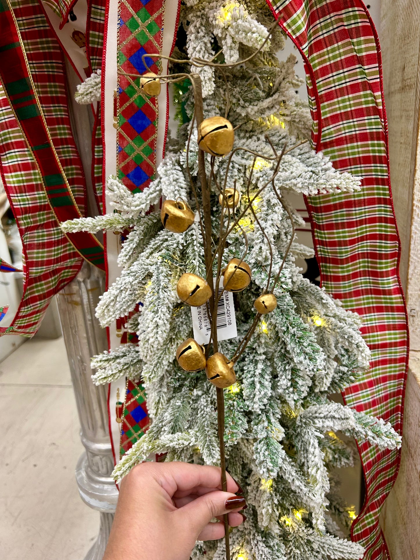 22 Inch Jingle Bell And Curly Twig Spray