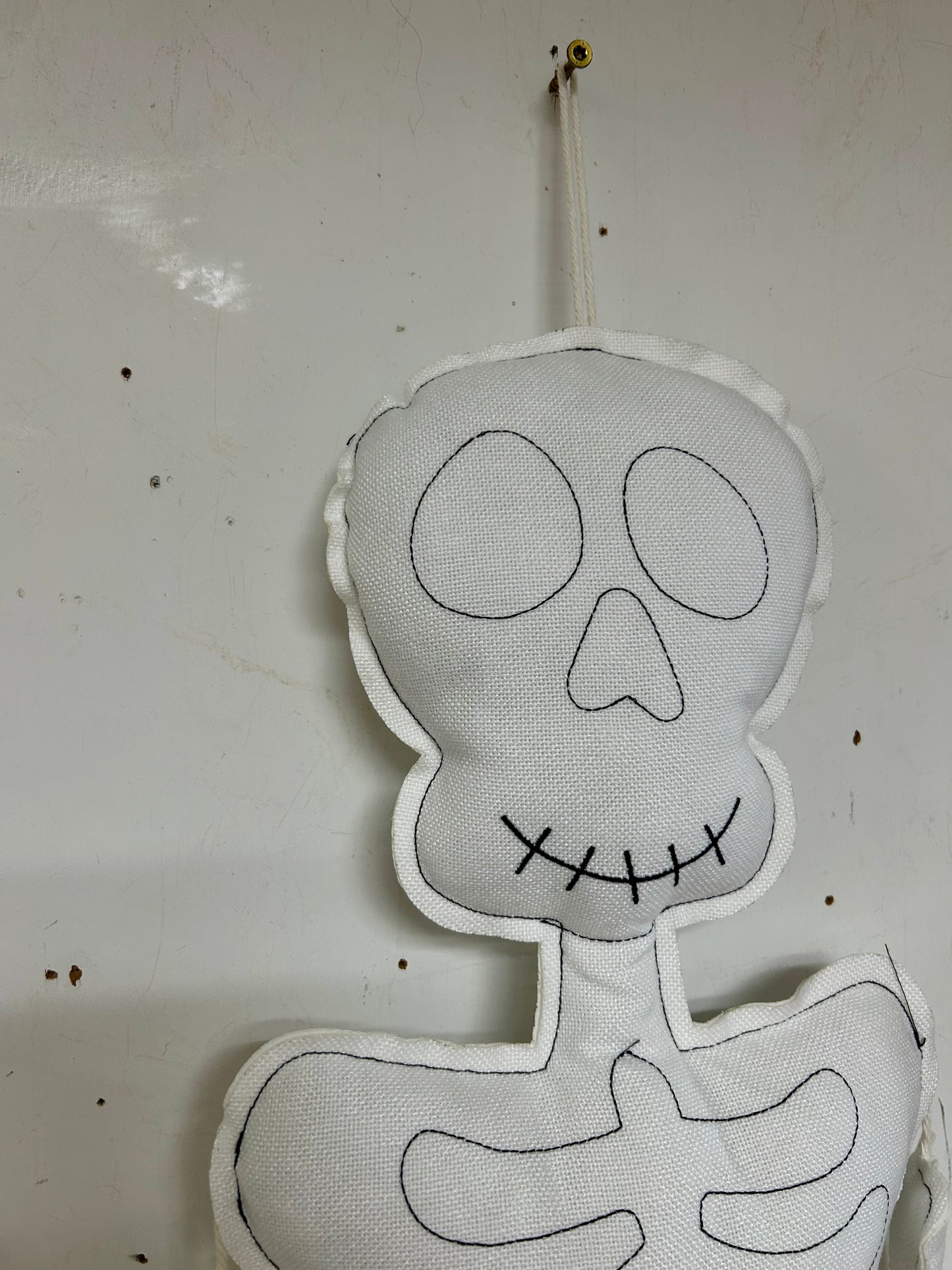 50 Inch Black And White Plush Hanging Skeleton