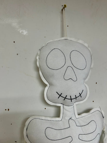 50 Inch Black And White Plush Hanging Skeleton