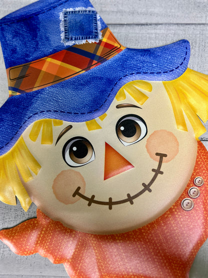 12 Inch Scarecrow With Blue Hat Metal Sign