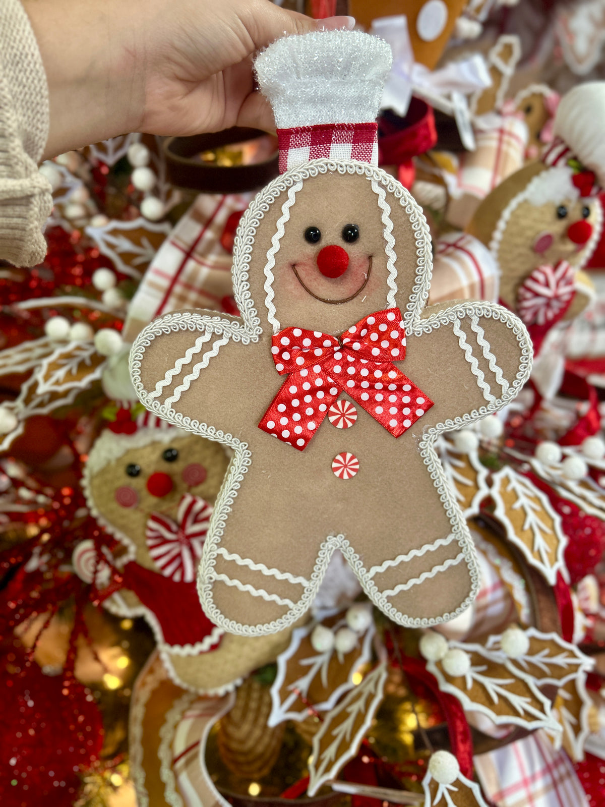12 Inch Hancrafted Hanging Holiday Gingerbead Man