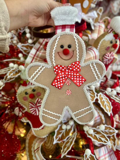 12 Inch Hancrafted Hanging Holiday Gingerbead Man