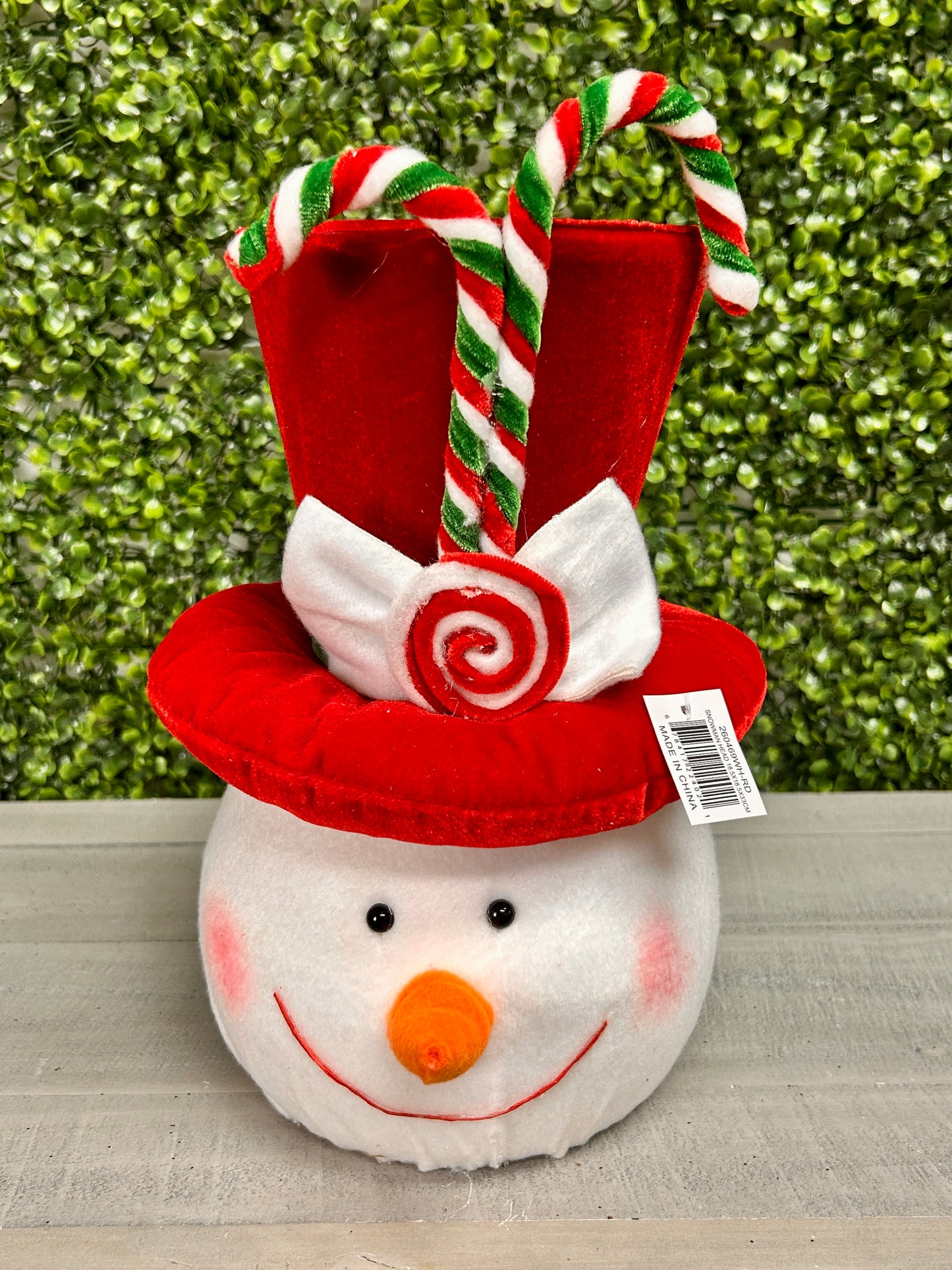 18.5 Inch White And Red Snowman Head