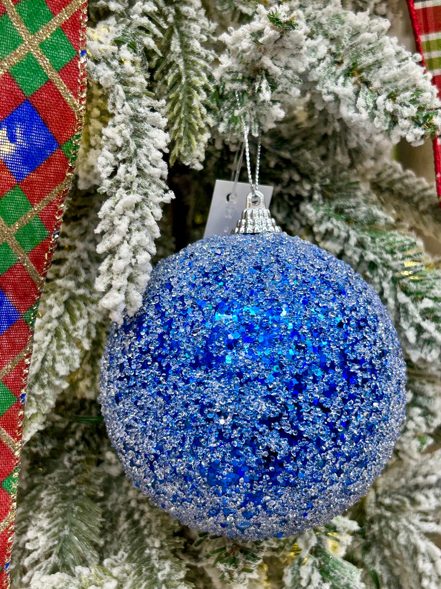 4 Inch Royal Blue Sequin Ball Ornament