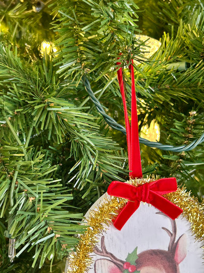 6 Inch Tinsel Oval Ornament Two Styles