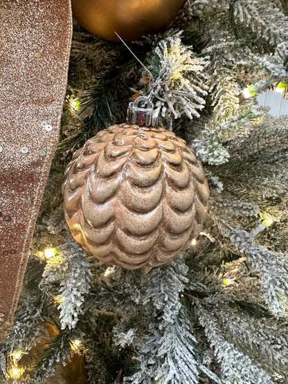 Pink Plastic Waves Ball Ornament