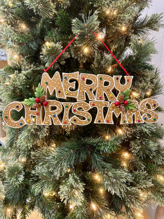 19 Inch Gingerbread Merry Christmas Banner