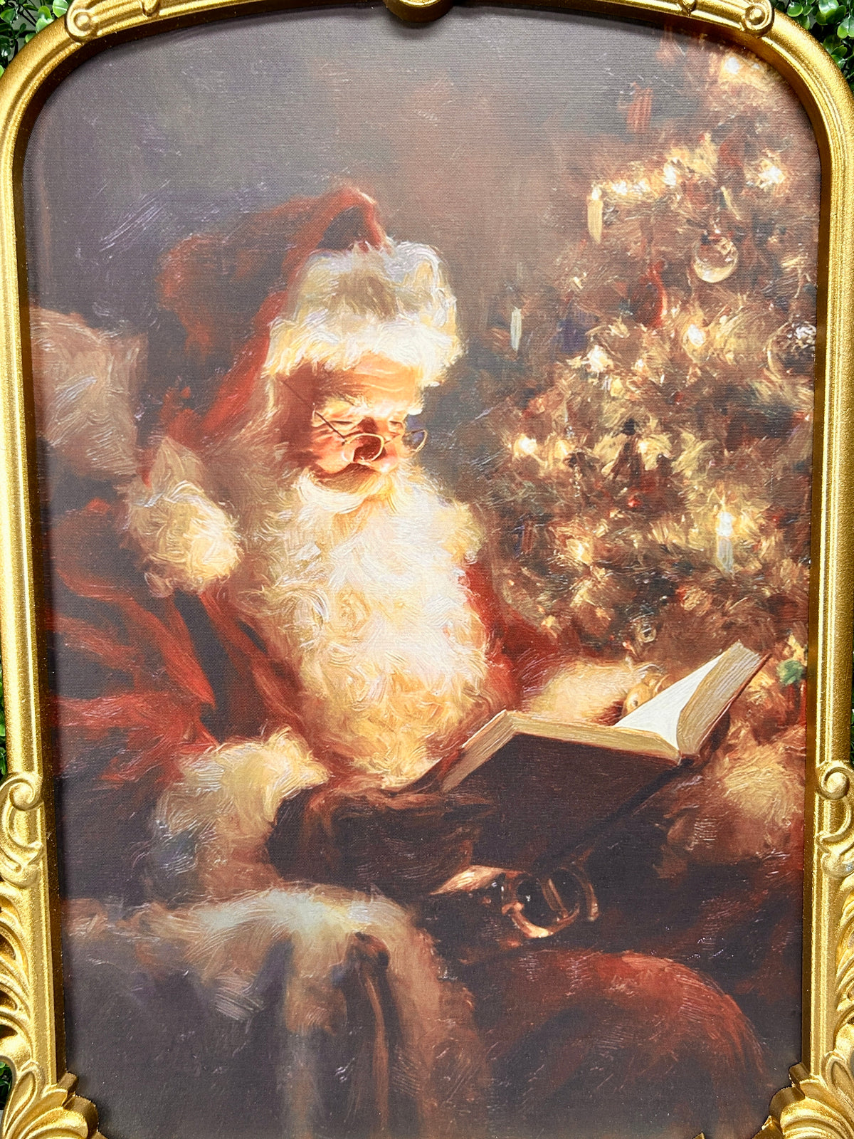 18.5 Inch By 27 Inch Framed Santa And Mrs. Claus Picture Two Styles