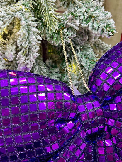 12 Inch Purple Bow Ornament