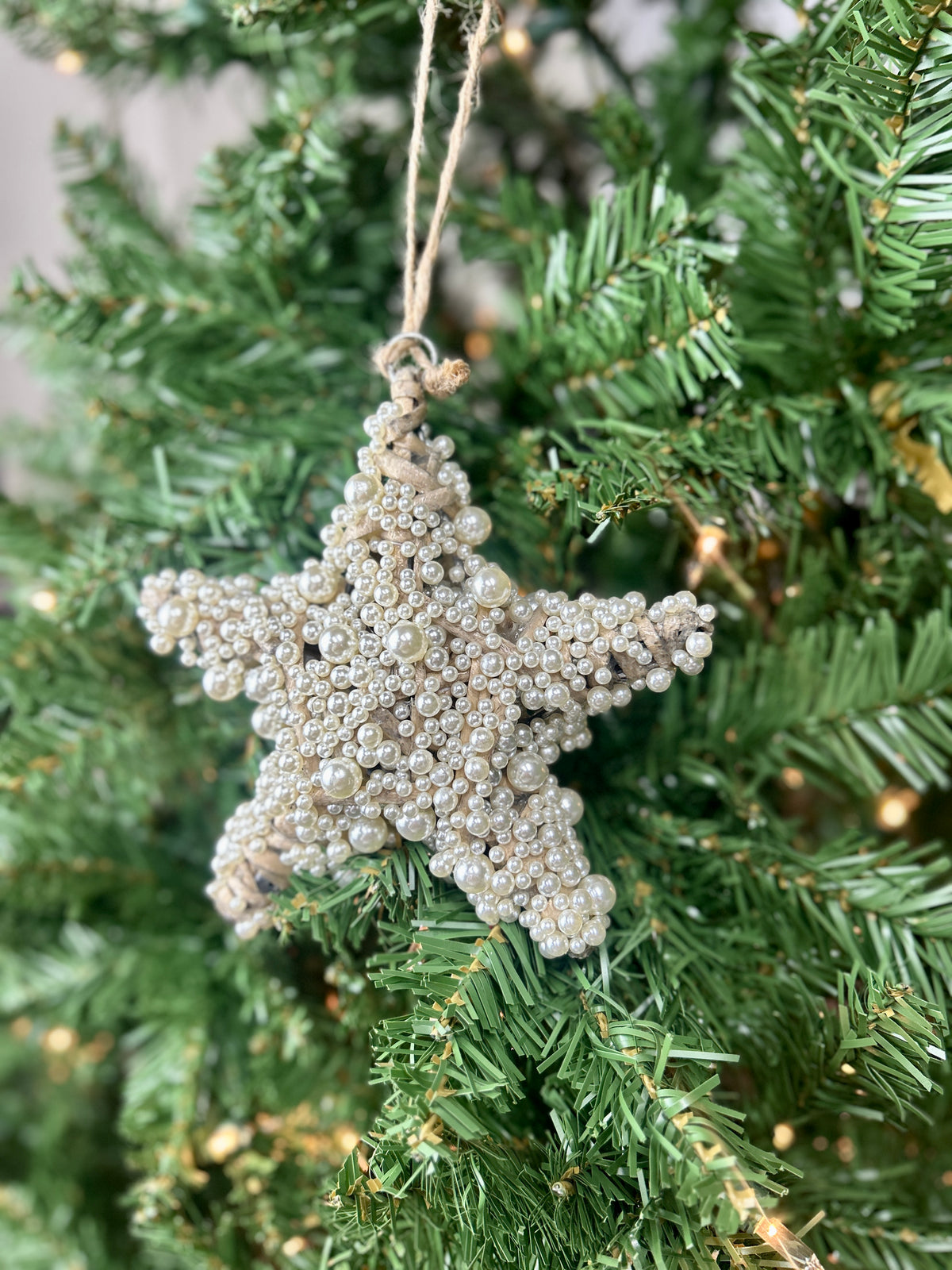 6 Inch Pearl Star Ornament