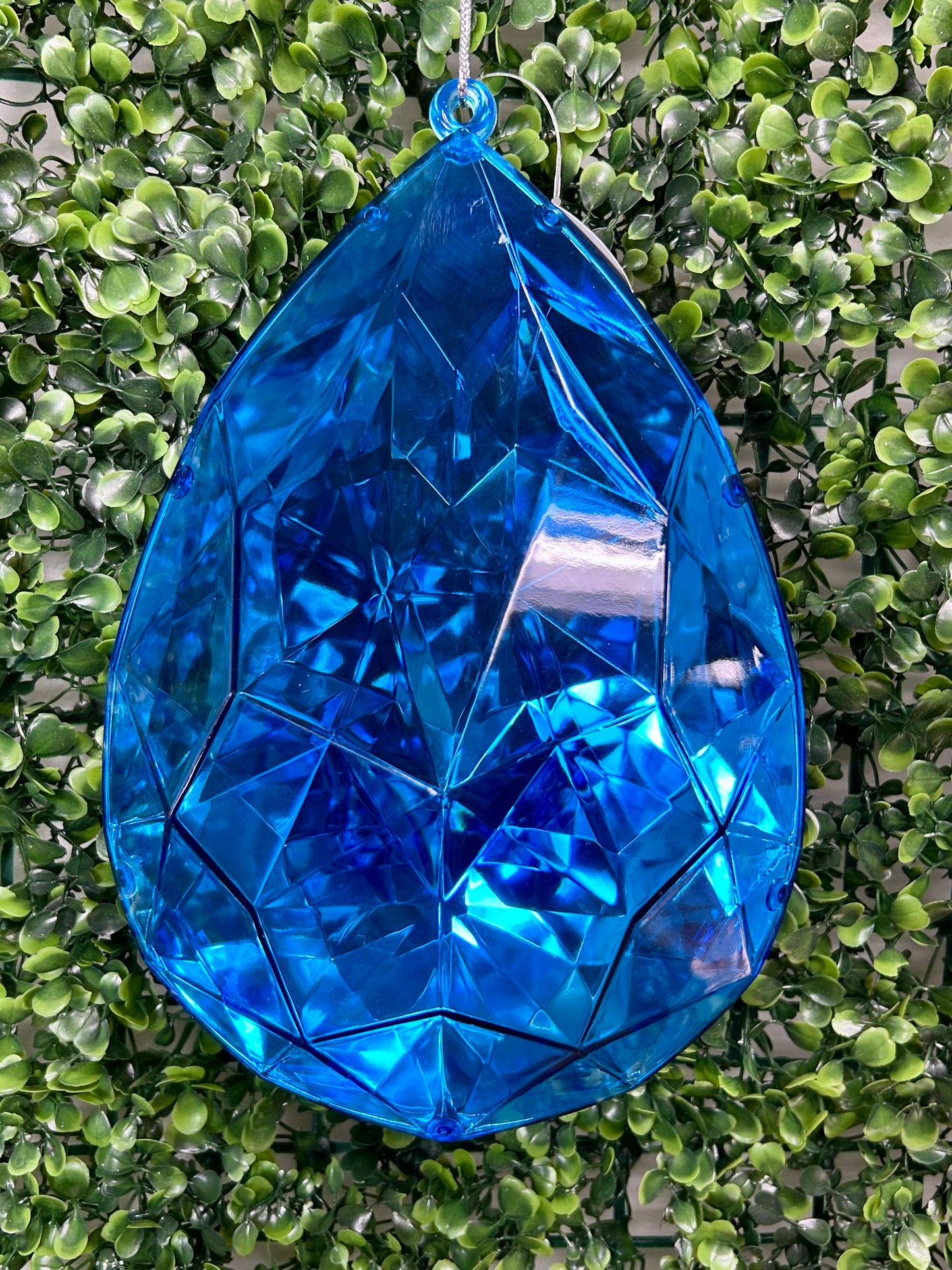 9 Inch Dark Blue Acrylic Rain Drop Diamond Ornament