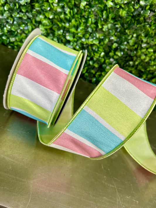 David Christopher 2.5 Inch By 10 Yard Spring Block Pattern Ribbon