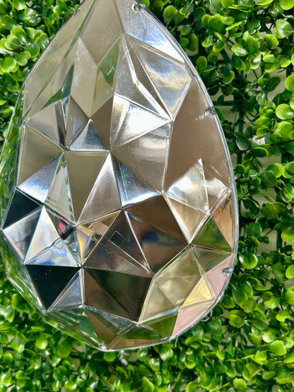 9 Inch Silver Acrylic Rain Drop Diamond Ornament