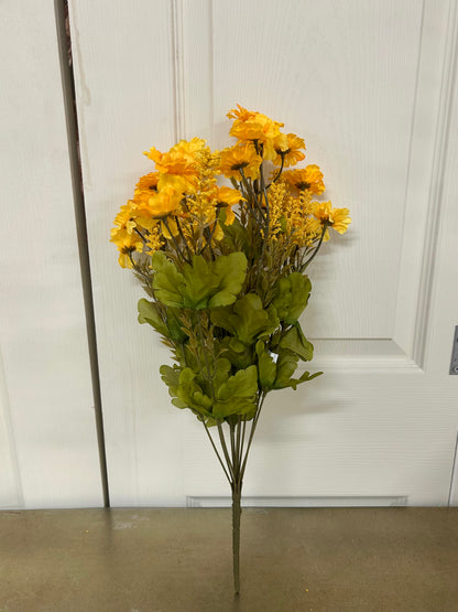 19 Inch Gold Yellow Mini Daisy And Astilbe Bush