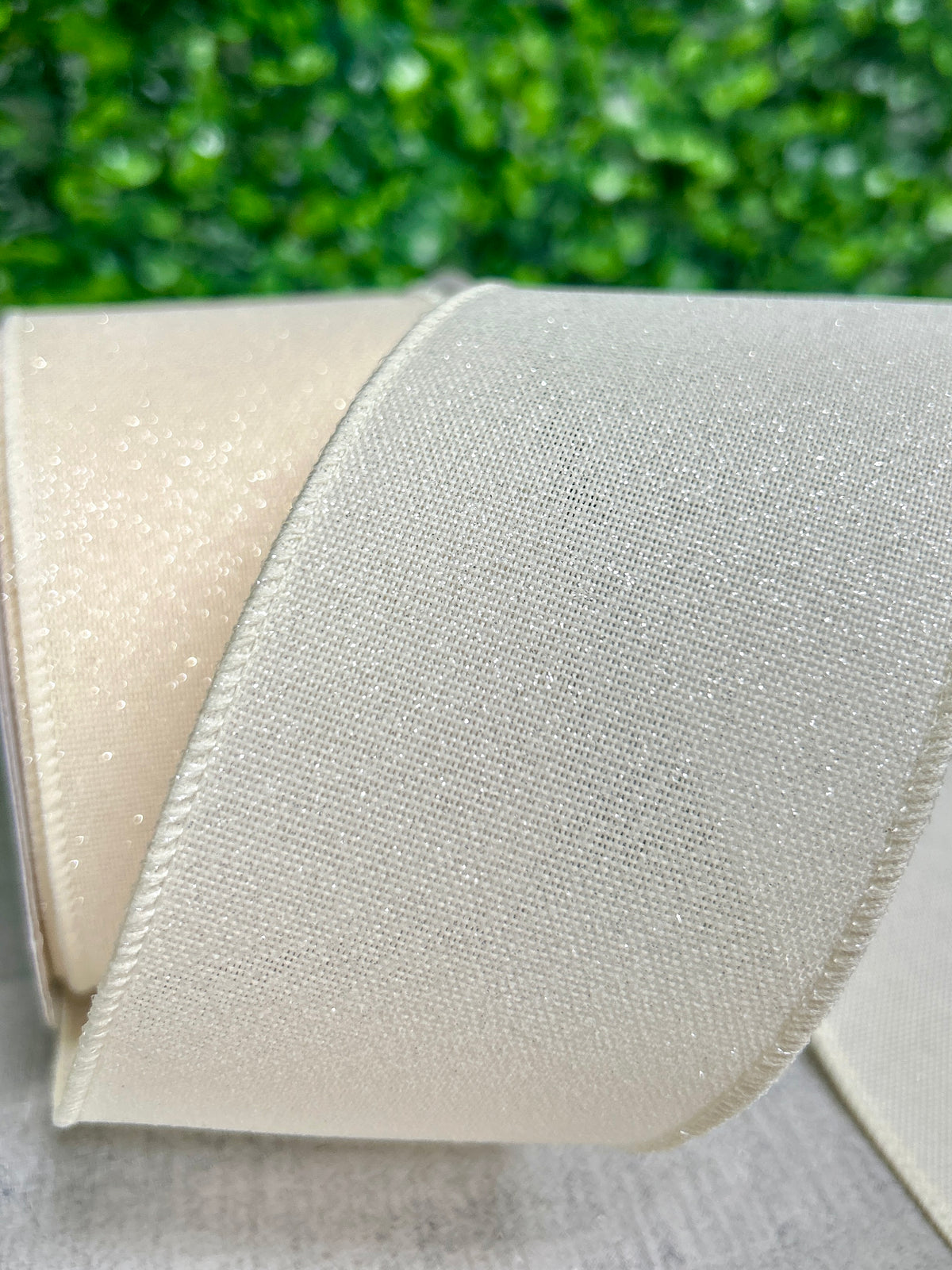 2.5 Inch By 10 Yard Dark Cream Crystal Shine Ribbon
