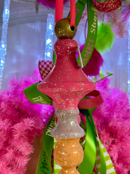 17 Inch Metal Holiday Candy Finial Ornament Two Styles