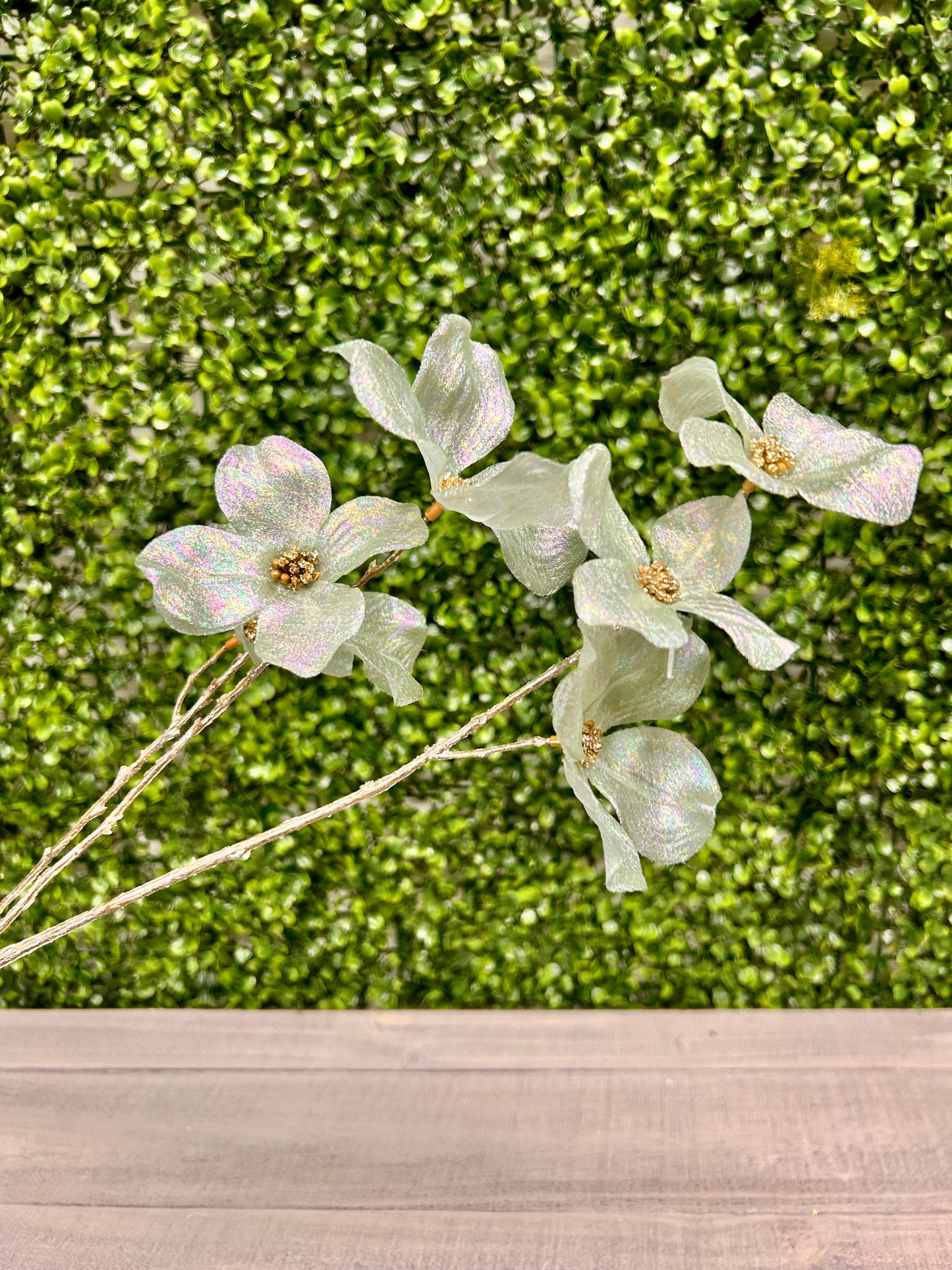 33.5 Inch Mint Green Shimmer Dogwood Spray