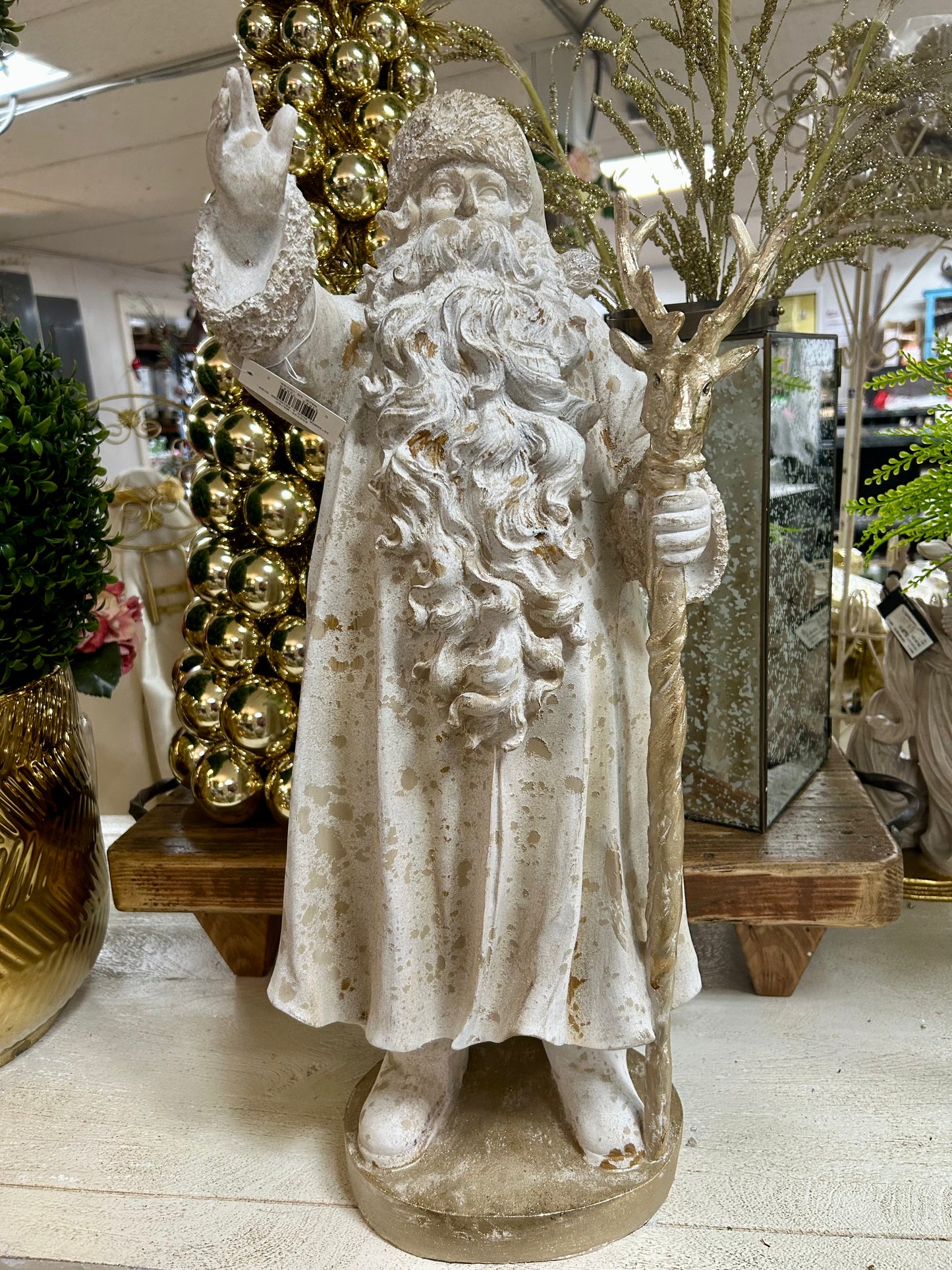 25 Inch Santa Holding Reindeer Scepter
