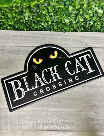15 Inch Black Cat Street Sign
