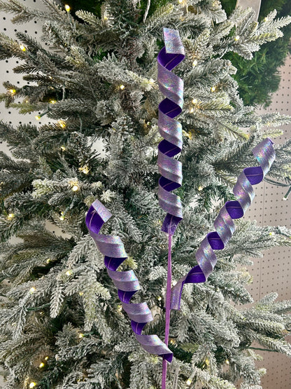 27 Inch Lavender Iridescent Fabric Curl Spray