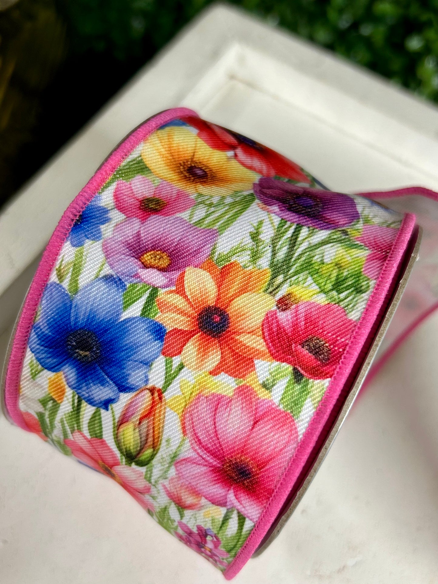 2.5 Inch By 10 Yard Bright Florals Ribbon