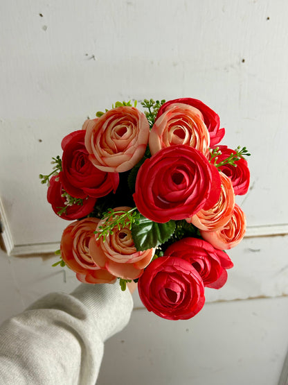 Coral And Pink Ranunculus Bush