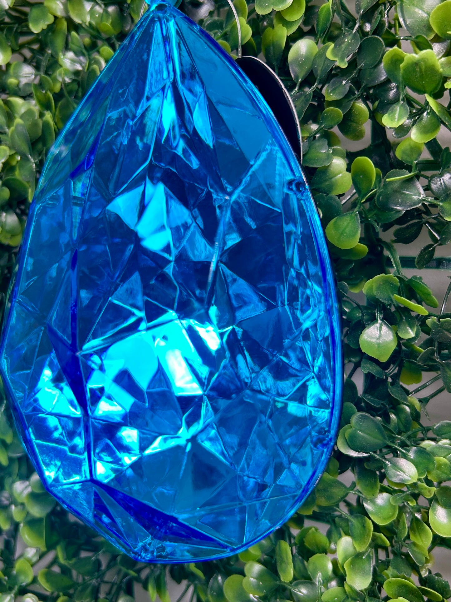 6 Inch Blue Acrylic Rain Drop Diamond Ornament
