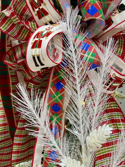 33 Inch White Glitter Pinecone Spray