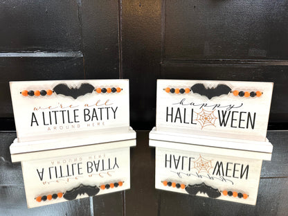 Halloween Batty Wood Tabletop Decor Two Styles