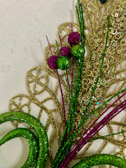 26 Inch Glitter Jewel Fluer De Lis Spray