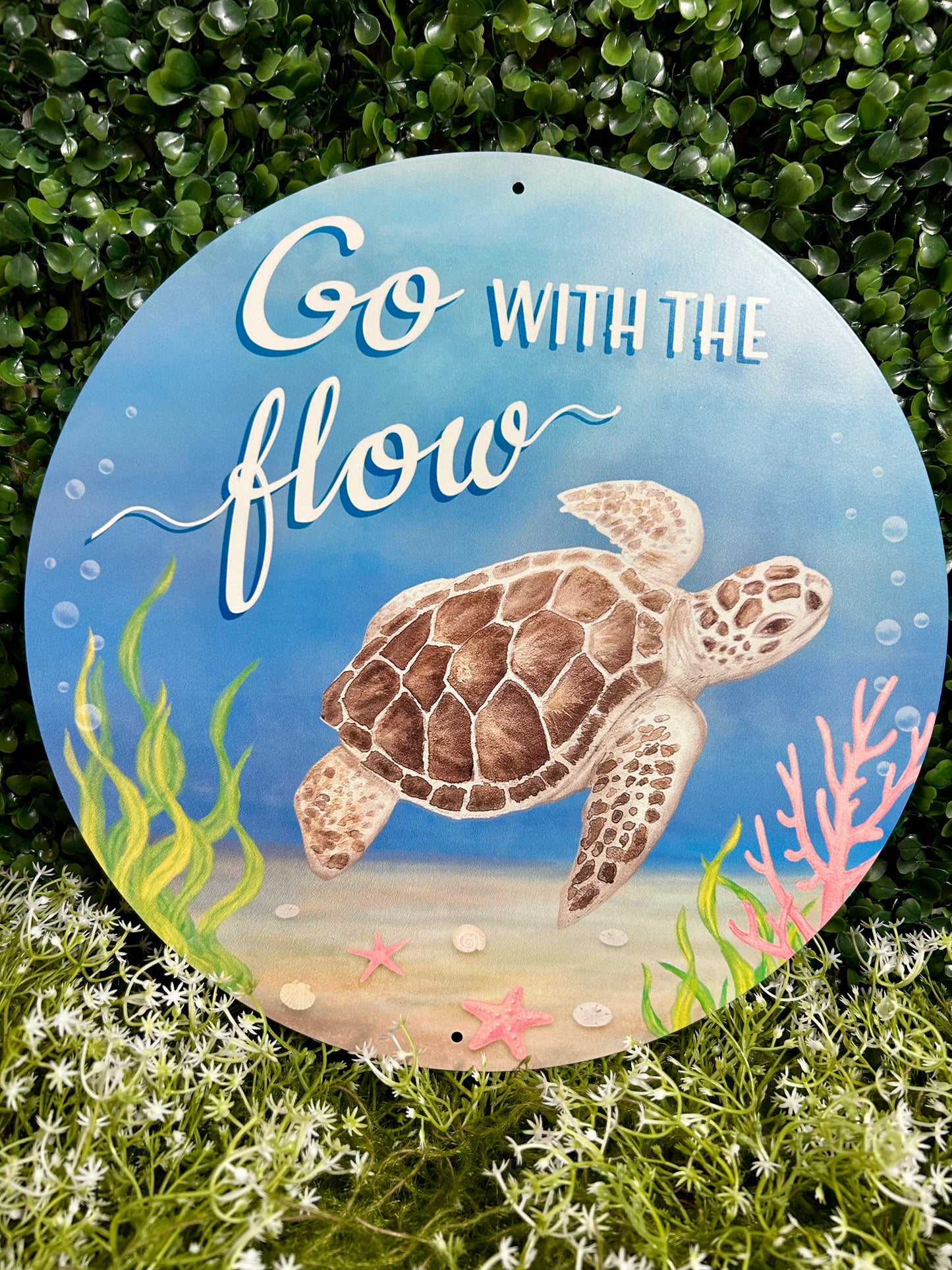 12 Inch Metal Go With The Flow Sign