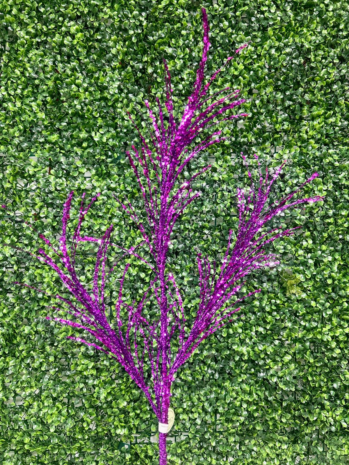 34 Inch Purple Glitter Sequin Pampas Grass Spray