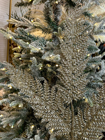 32 Inch Champagne Shimmery Glitter Fern Spray