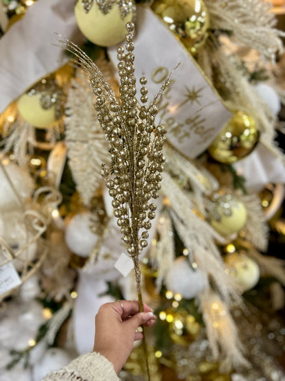 28 Inch Champagne Glitter Berry Spray