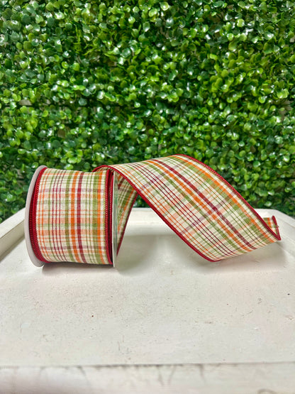 2.5 Inch Tightly Woven Plaid On Royal Ribbon