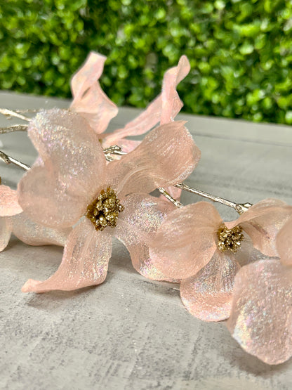33.5 Inch Pink Shimmer Dogwood Spray