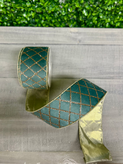 David Christopher's 2.5 Inch By 10 Yard Soft Robins Egg Champagne Glitter Diamond Ribbon
