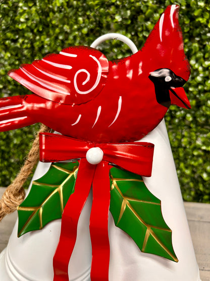 Metal Double Bell With Cardinal Two Assorted