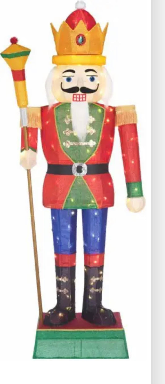 Home Accents Holiday 6 Foot Yard Decor Warm White LED Nutcracker