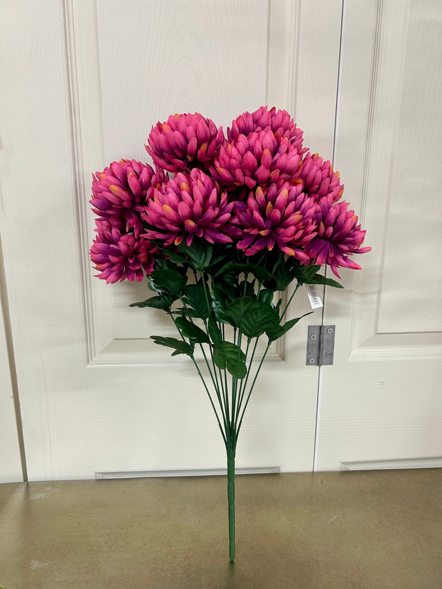 22 Inch Fushcia Ball Mum Bush