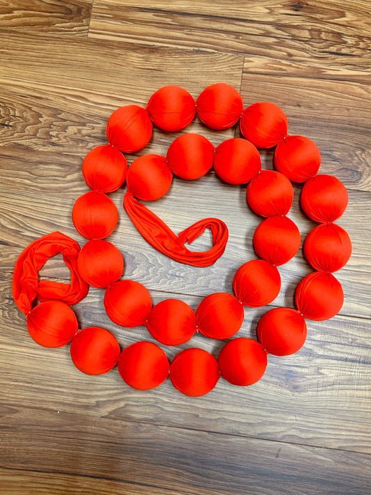 10 Foot Red Christmas Fabric Ball Garland