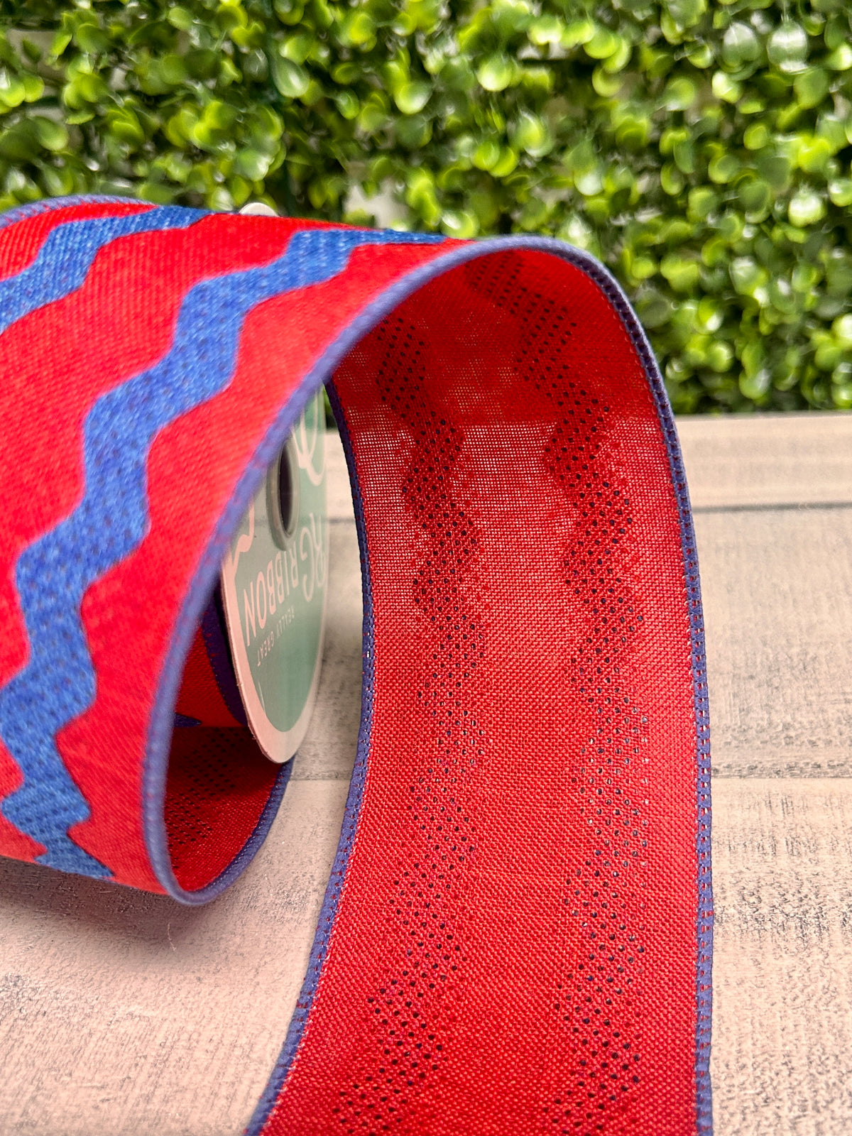2.5 Inch By 10 Yard Red And Royal Blue Ric Rac Ribbon