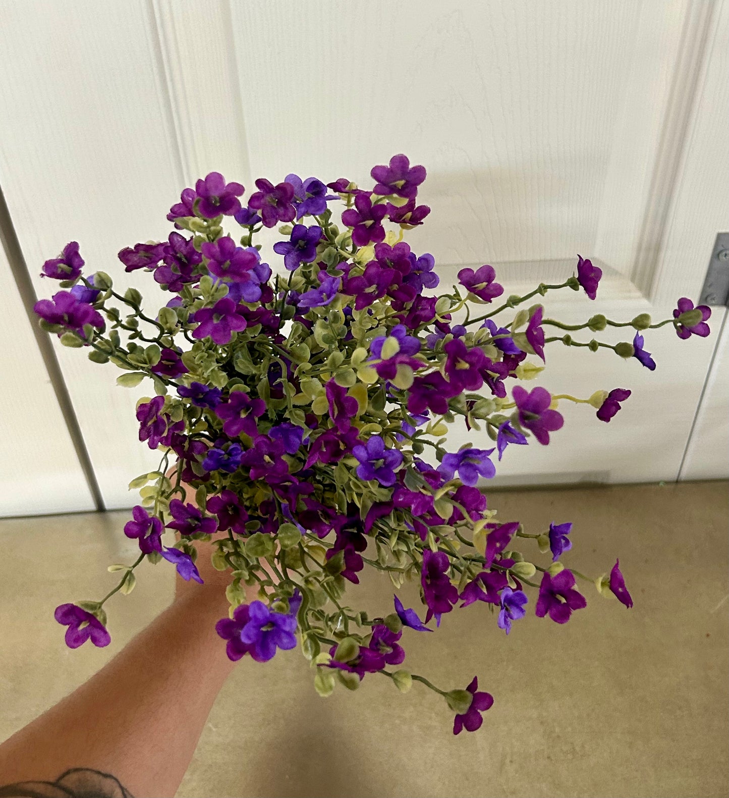 19.5 Inch Purple Wax Flower Bush