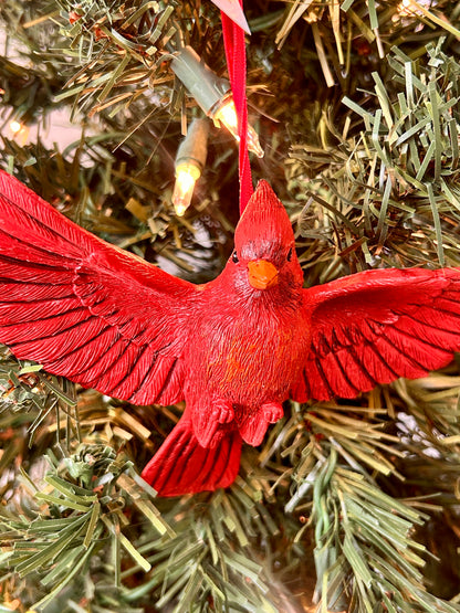 Resin Cardinal Ornaments Three Styles