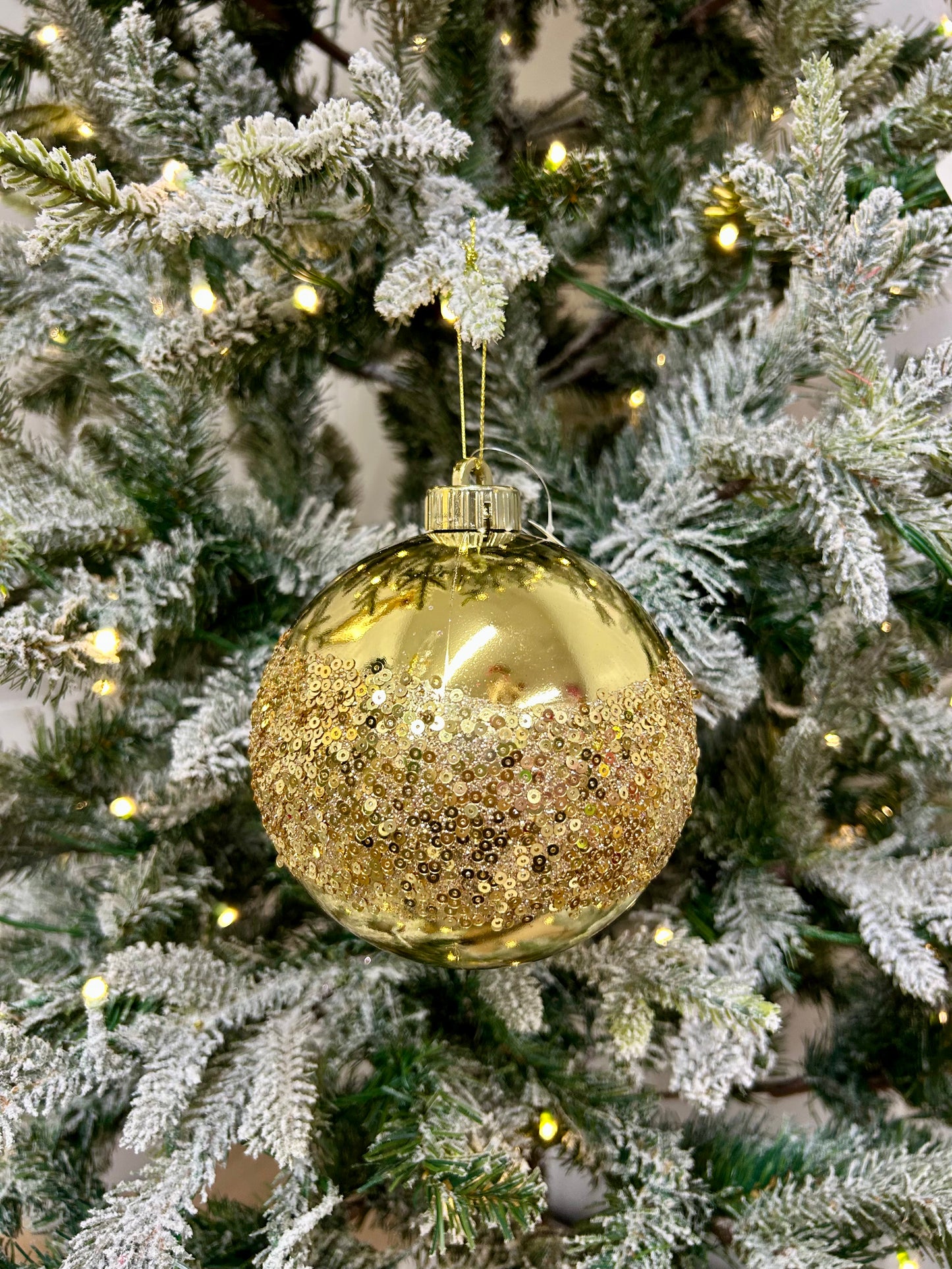 5 Inch Gold Sequin Ball Ornament