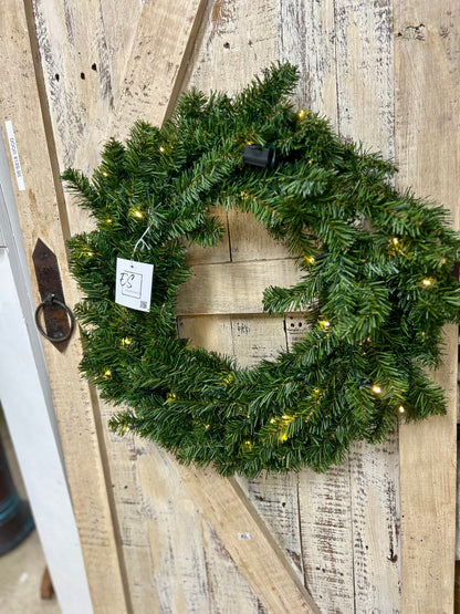 24 Inch Lighted Canadian Pine Wreath